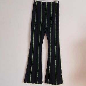 Black and Green Flare Pants Size Small
